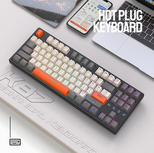 Клавиатура механическая K87 игровая с RGB подсветкой купить на OZON по ...