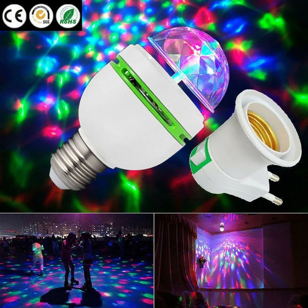 Диско-лампа диско-шар вращающаяся LED с патроном E27 с выключателем и ...