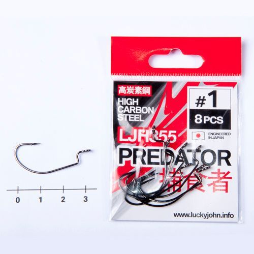 Крючки офсетные Lucky John PREDATOR сер. LJH355 разм.001 8шт. - купить ...