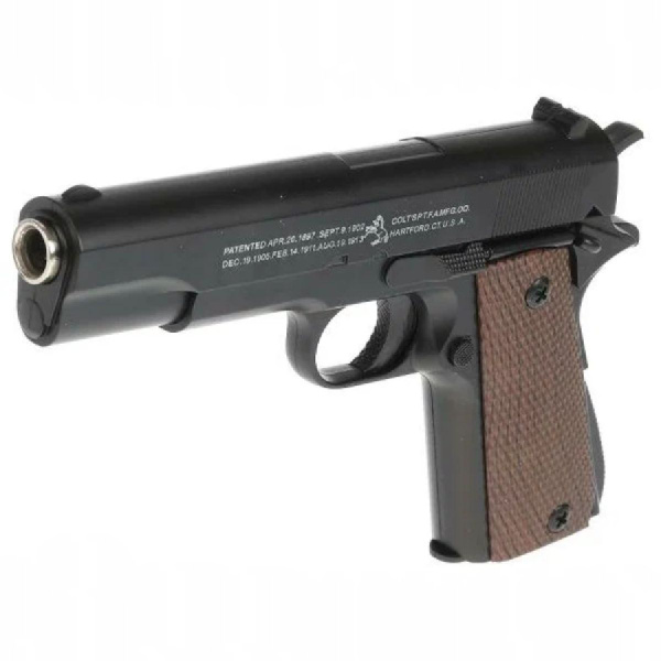 Спринговый детский пистолет с пульками железный Colt M1911 игрушечный ...