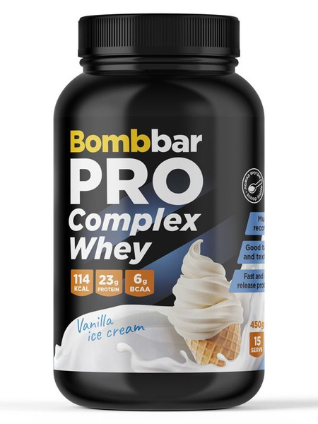 Комплексный протеин Bombbar Pro Complex Whey 900 г, Ванильное мороженое ...