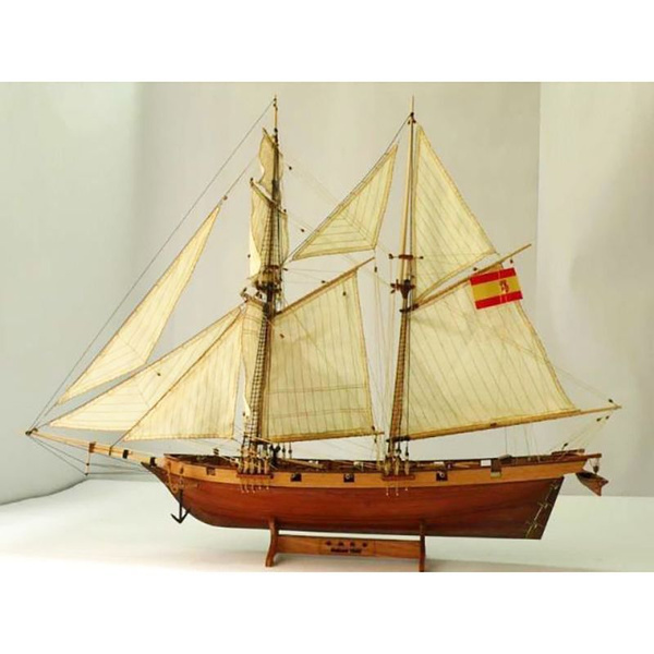 Испанская шхуна Halcon 1840, 750х550х250 мм, М.1:48, сборная модель ...