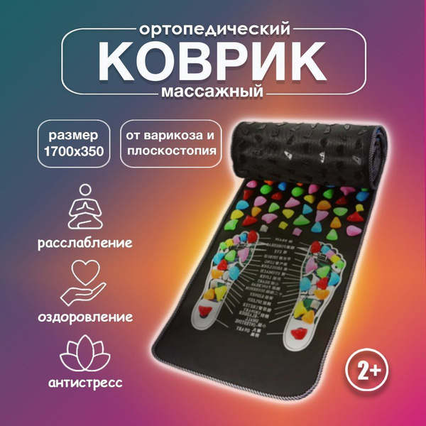 Ортопедический рефлекторный массажный коврик дорожка c камнями для стоп ...