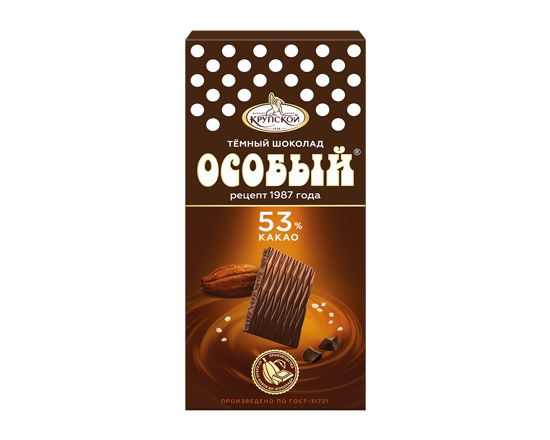 Шоколад Особый темный 53% Крупская 88гр ( набор из 15шт) - купить с ...