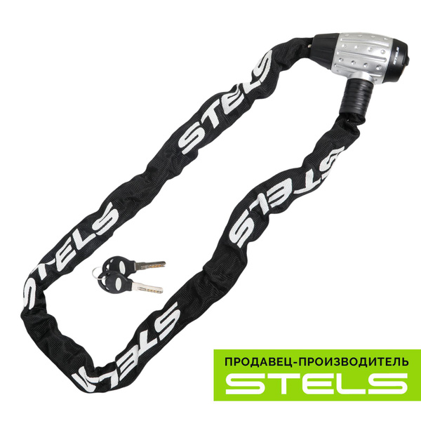 Замок на цепь велосипеда Stels 85704 120 см d 6mm в тканевой оплётке с ...