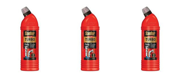 Sanfor, Гель для труб Turbo, 1000 мл, 3 шт - купить с доставкой по ...