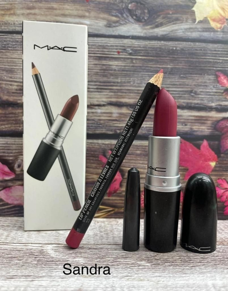 MAC набор помада и карандаш для губ 2 в1 SANDRA - купить с доставкой по ...