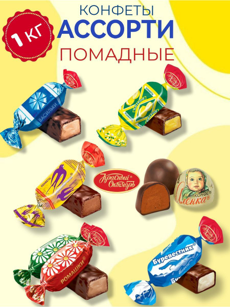 Конфеты помадные ассорти 1 кг - купить с доставкой по выгодным ценам в ...
