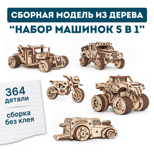 Характеристики Деревянный конструктор 3D, сборная модель автомобиля EWA ...