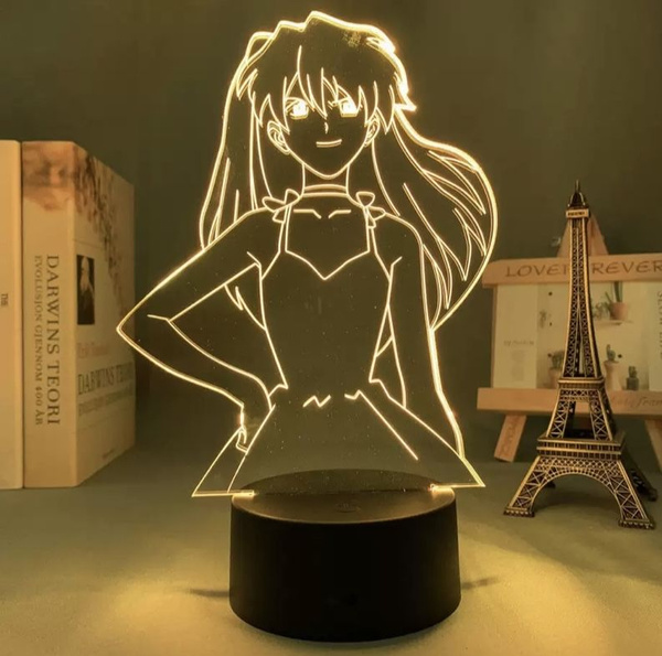 Купить 3D Аниме ночник светильник Аска Ленгли, От порта USB и батарей ...