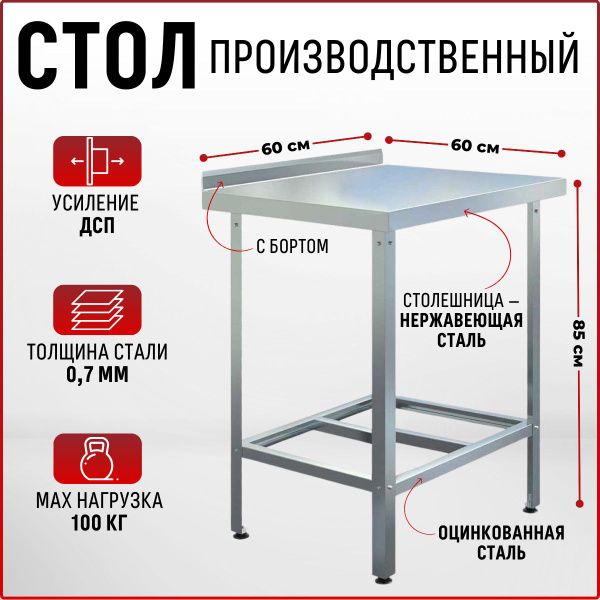 Столы из нержавеющей стали ЭКОНОМ купить в Москве