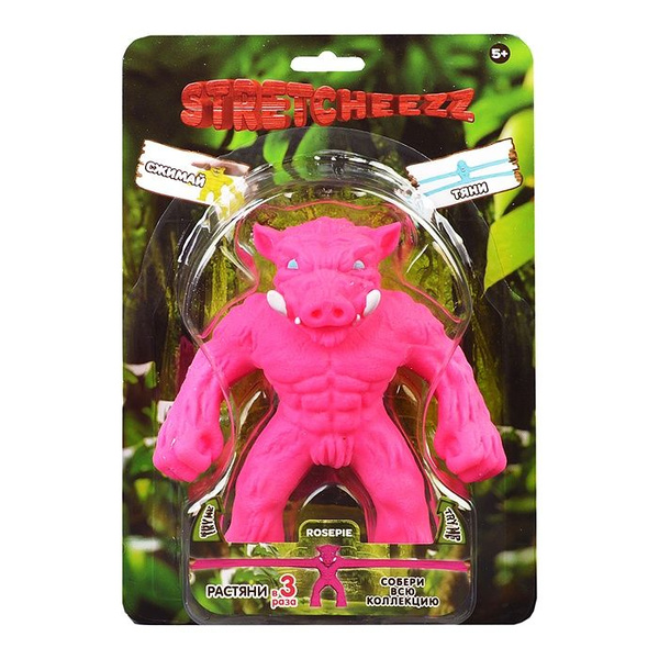 Фигурка-тянучка Stretcheezz "Ярко-розовый Кабан", резина, 14 см ...