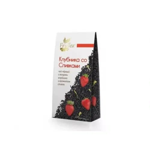 Черный чай FRUTEA Клубника со сливками 50 ГР купить на OZON по низкой ...