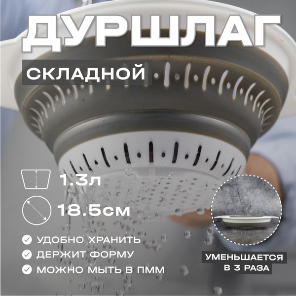 Дуршлаг складной Letihome YORHE ROUND - круглый 18,5 см, объем 1,3 ...