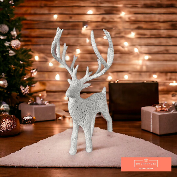 Олень новогодний, украшение новогоднее для дома и на ёлку, фигурка ...