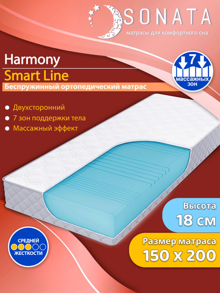 Матрас SONATA 7ZONBEZPRUZSREDNII18/, Беспружинный, 150 - купить по ...