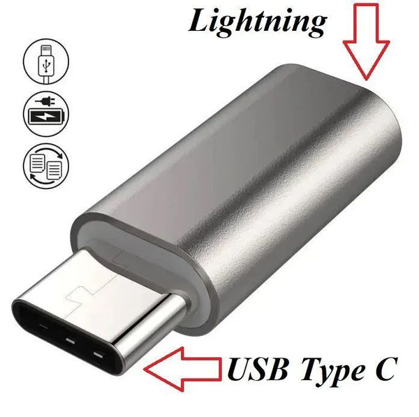 Переходник Type C на Lightning / Адаптер - переходник USB-C (M) на ...