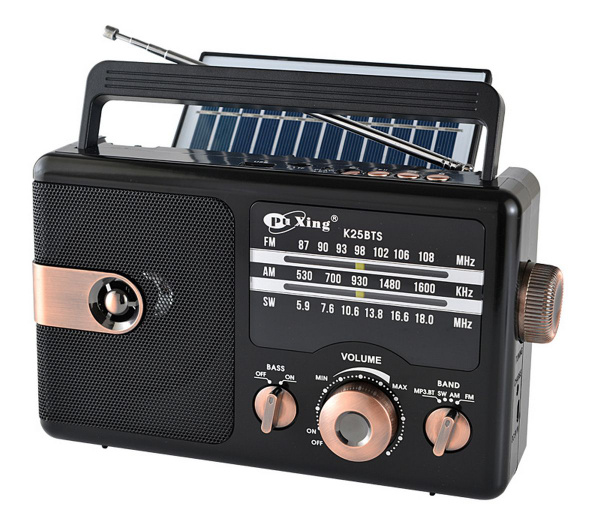 Радиоприемник Pu Xing K25BTS USB+Solar panel (черный) купить по низкой ...