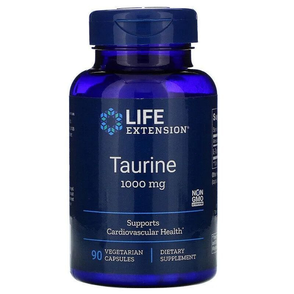 Life Extension Taurine 1000 mg Лайф Экстеншн Таурин 100мг 90 капсул ...
