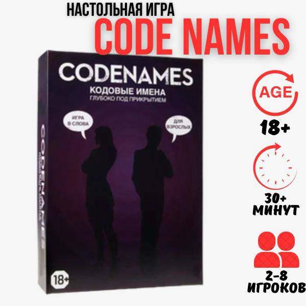 Настольная игра CODENAMES 18+, Коднеймс, игра для компаний Кодовое ...