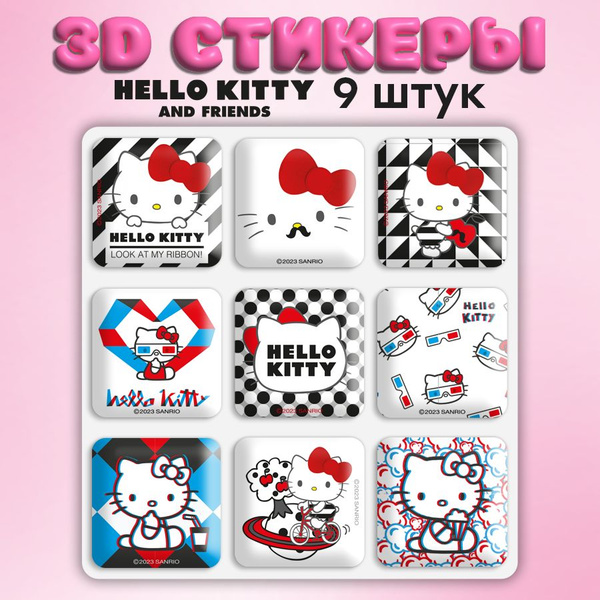 Стикеры наклейки на телефон 3d аниме Хеллоу Китти, чехол и ноутбук 3д ...