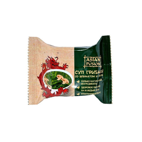 Asian Fusion Суп быстрого приготовления грибной со шпинатом и яйцом, 12 ...