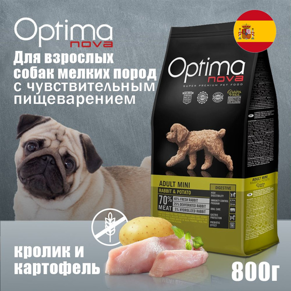 Optima Nova корм для собак мелких пород с чувствительным пищеварением ...