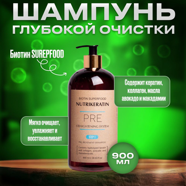 ШГО Шампунь глубокой очистки волос профессиональный Nutrikeratin PRE ...