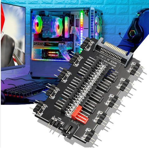 Разветвитель для вентиляторов 10 ARGB 5v 3PIN и 8 кулеров 4pin / хаб ...