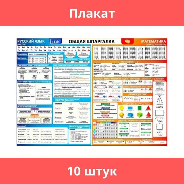 Школа талантов, Обучающий плакат "Общие правила по русскому языку и ...