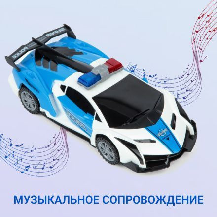Машинка игрушка светящаяся музыкальная полицейская машина с диско шаром ...