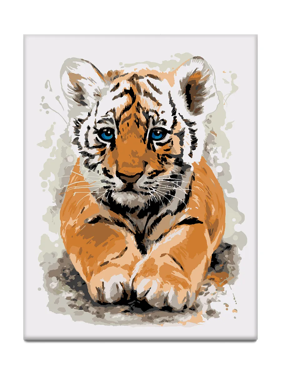 НОВЫЙ ГОД - Год тигра 2022 - Картина по номерам - Роспись по холсту - Картина без номеров на холсте на #1