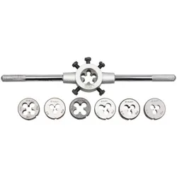 Набор ЗУБР МАСТЕР с металлорежущим инструментом, плашки М3-М12.Комплектация (8 предметов):Плашки (7 шт.): 3x0.5, 4x0.7, 5x0.8, 6x1.0,  ...