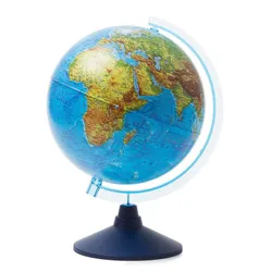 Глобус Земли физический серии «Классик Евро» . На карту глобуса нанесены страны, границы, города, континенты, моря, океаны,  ...