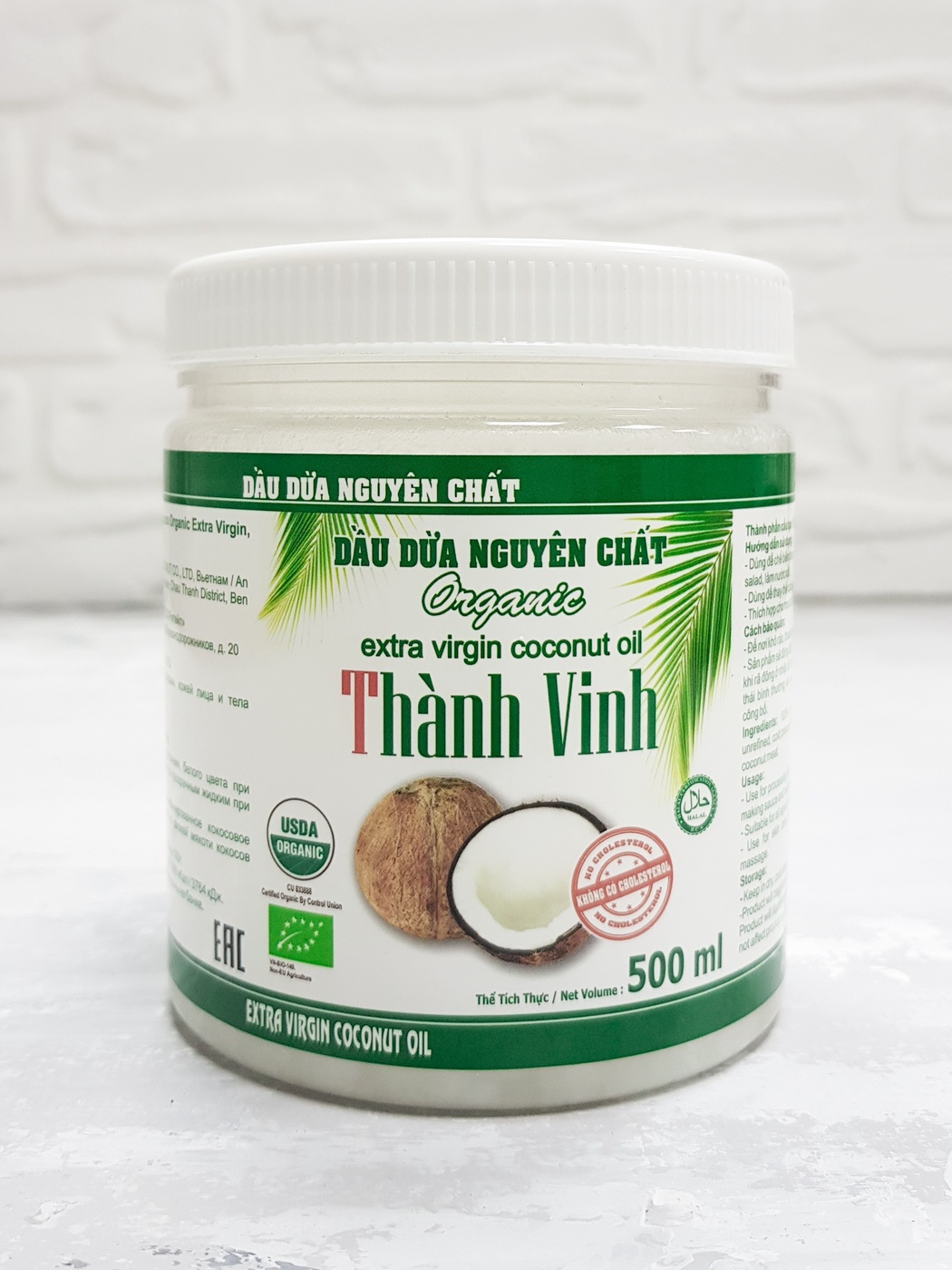 фото Кокосовое масло натуральное Organic Extra Virgin, 500 ml, Thanh Vinh