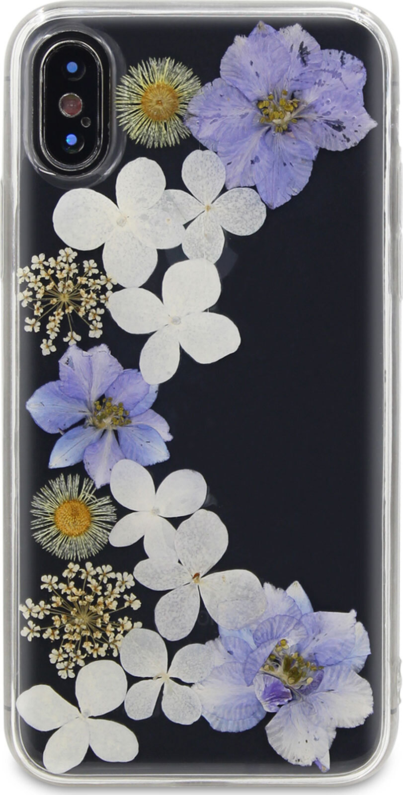 фото Чехол-накладка DYP Flower Case для Apple iPhone X/XS, прозрачный с цветами