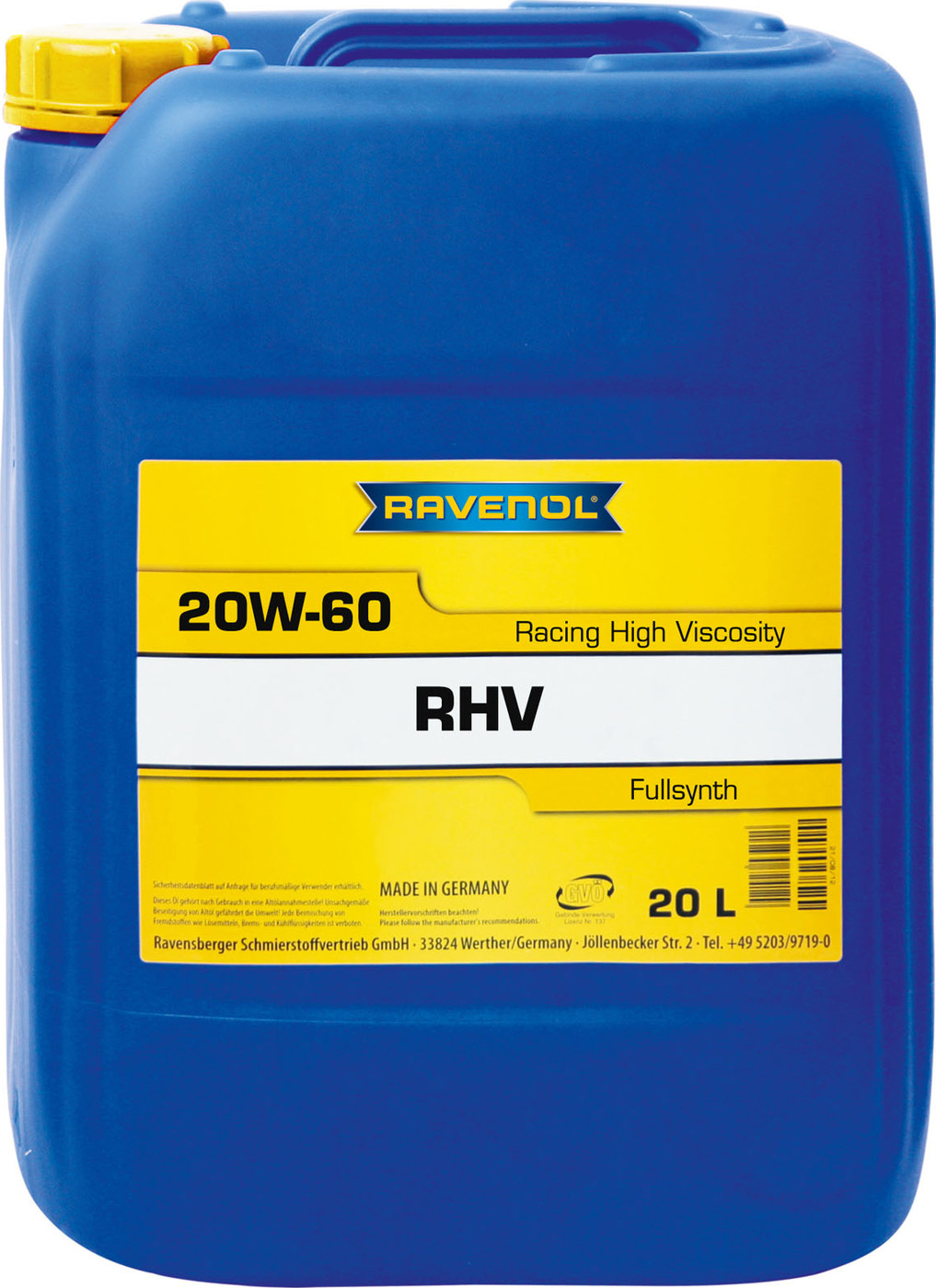 фото Моторное масло RAVENOL RHV Racing High Viscosity SAE 20W-60 (20л)