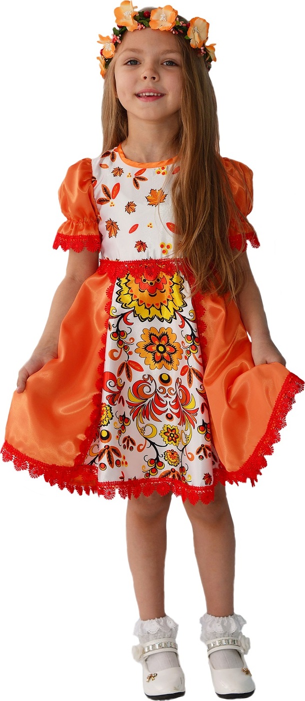фото Карнавальный костюм Осень ободок, платье размер 128-64 Пуговка