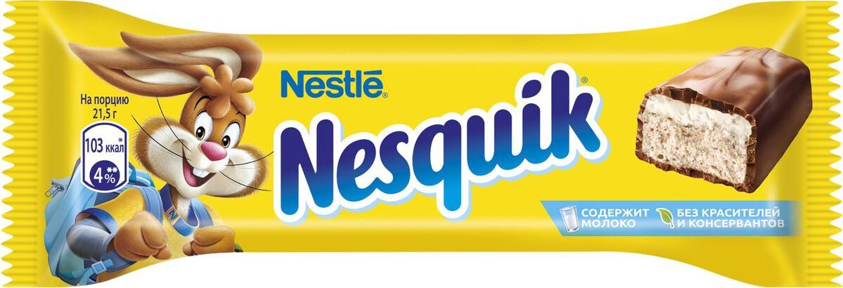 Характеристики Nesquik шоколадный батончик с нугой, молочной начинкой и ...