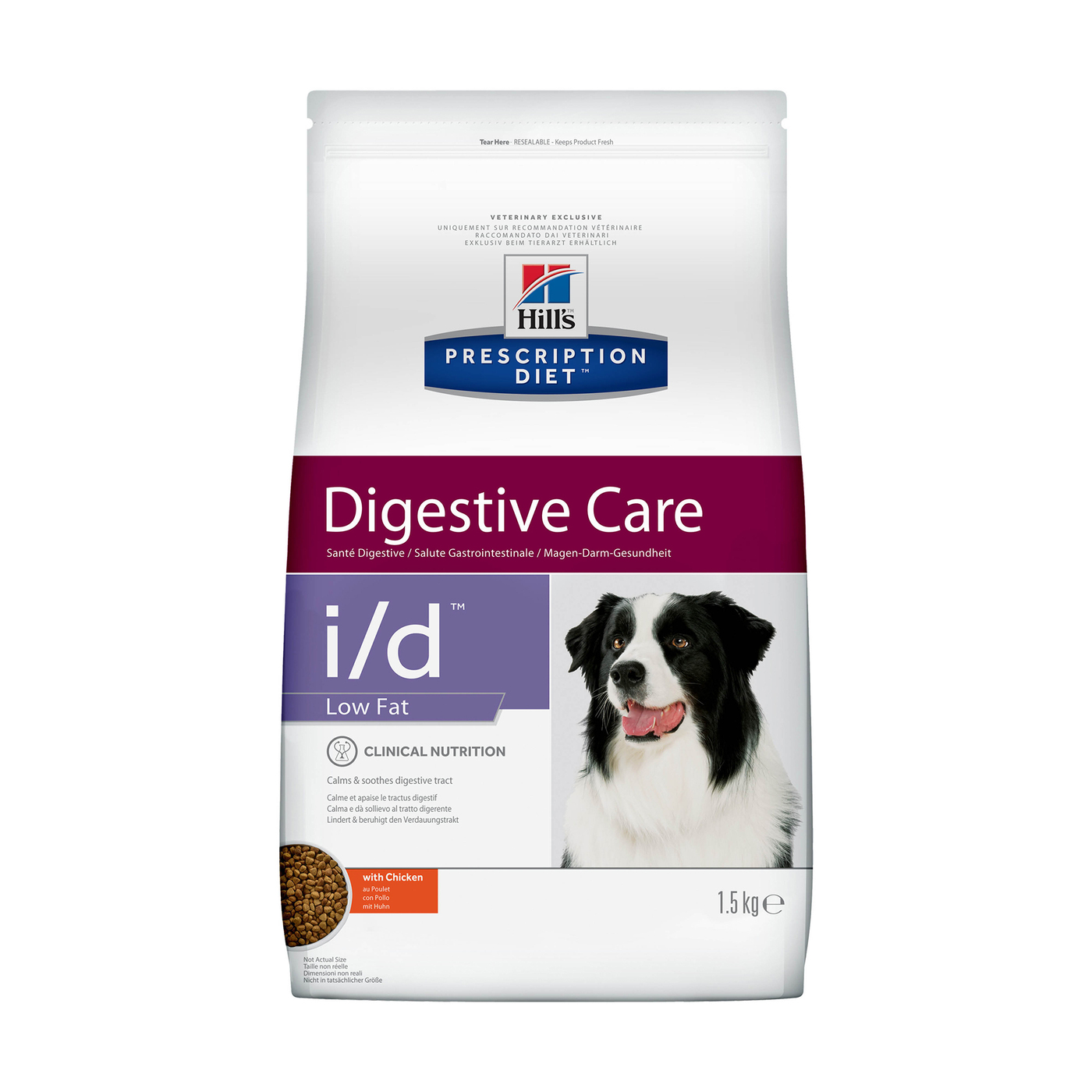 Сухой диетический корм для собак Hill's Prescription Diet i/d Low Fat Digestive Care при растройствах пищевания с низким содержанием жира, с курицей 1,5 кг - изображение