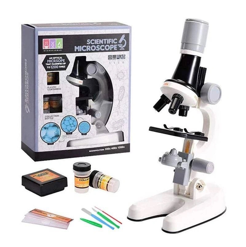  для опытов с микроскопом детский / Scientific microscope белый .