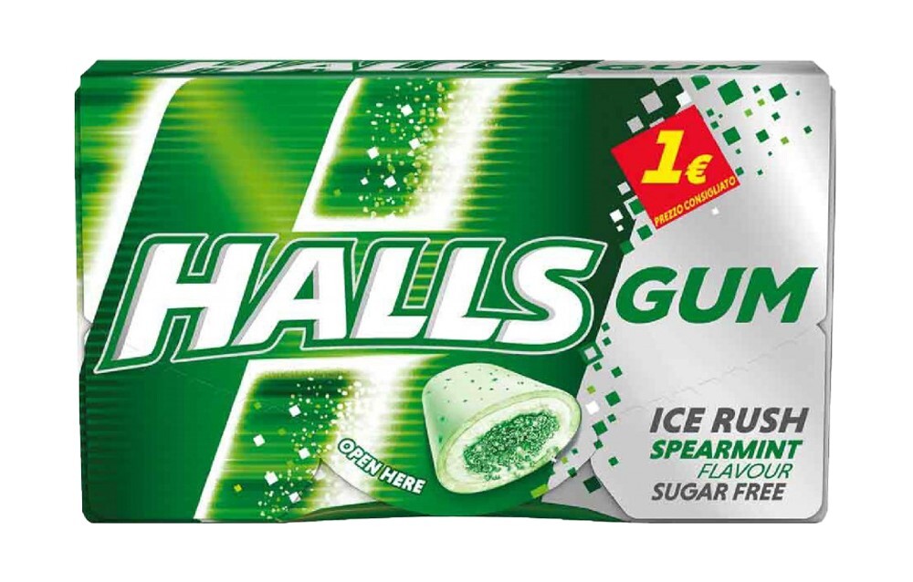 Жвачка HALLS Spearmint двойная мята 18 гр. - купить с доставкой по ...