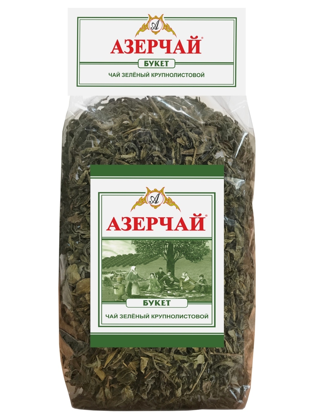 Зеленый чай крупнолистовой Азерчай байховый чай для заваривания ...