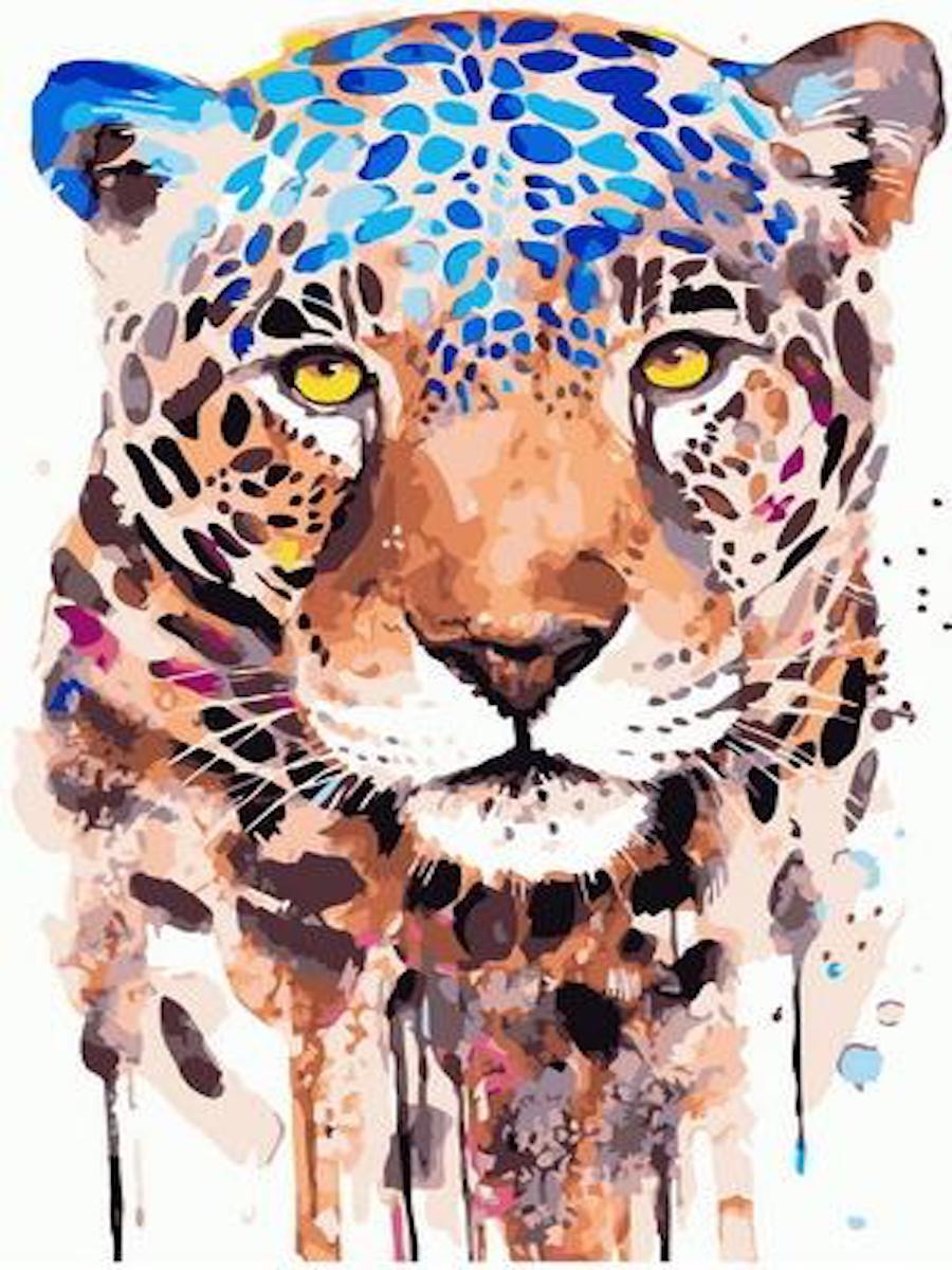 Алмазная мозаика леопард 40х50
