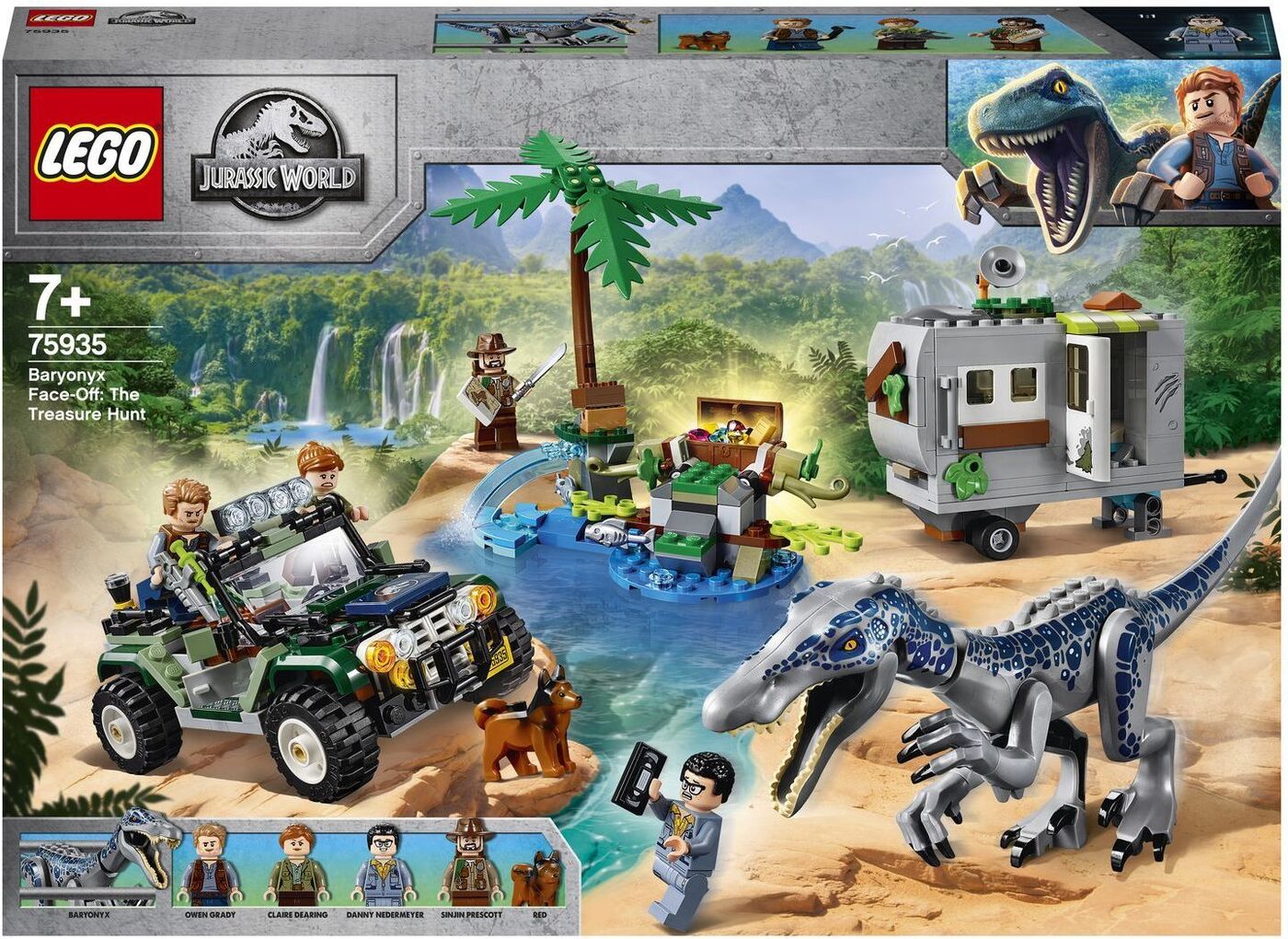 Конструктор LEGO Jurassic World Поединок с бариониксом: охота за  сокровищами, 434 детали, 7+, 75935