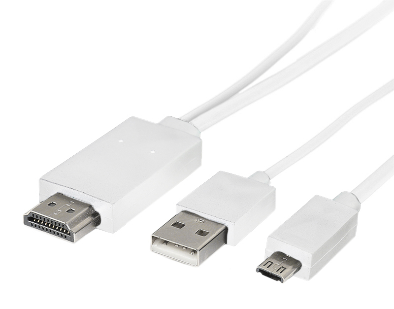 Кабель питания HDMI/micro-USB 2.0 Type-A, белый