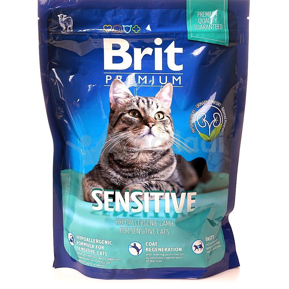 Корм для кошек премиум купить. Brit sensitive для кошек. Корм для кошек Brit гипоаллергенный. Корм для кошек премиум. Гипоаллергенный корм для кошек премиум класса.