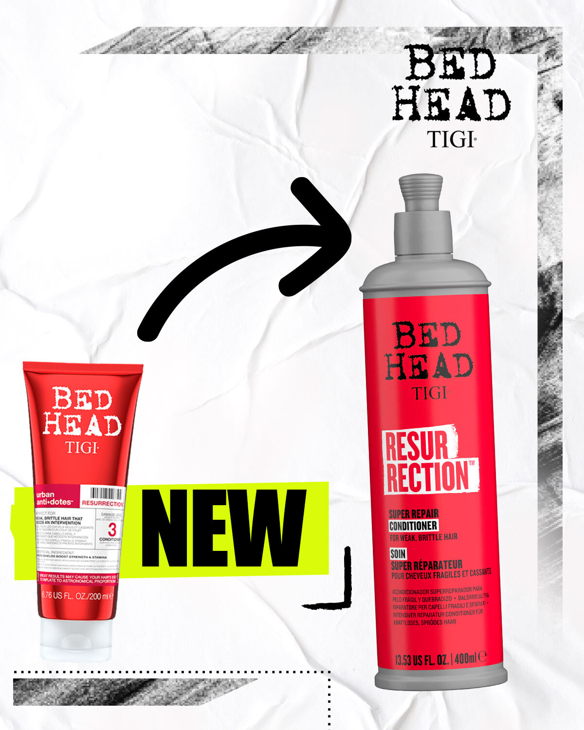 Tigi Bed head Resurrection шампунь. Tigi шампунь для сильно поврежденных волос Resurrection, 400 мл. Bed head Tigi кондиционер. Tigi Bed head Resurrection Repair кондиционер для сильно поврежденных волос, 600 мл.