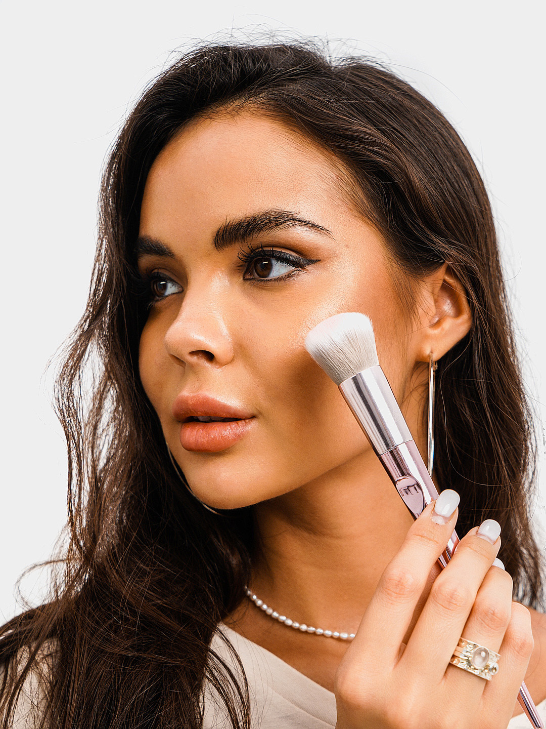 BEAUTY4LIFE Кисть косметическая для нанесения румян и пудры, Rose Collection