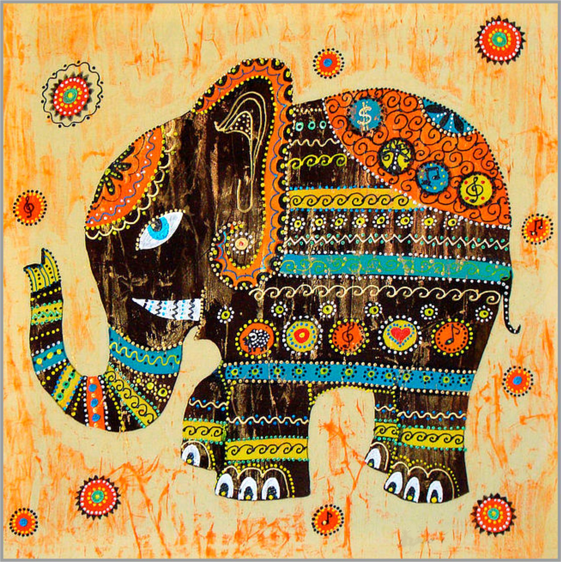 Мозаика индийский слон